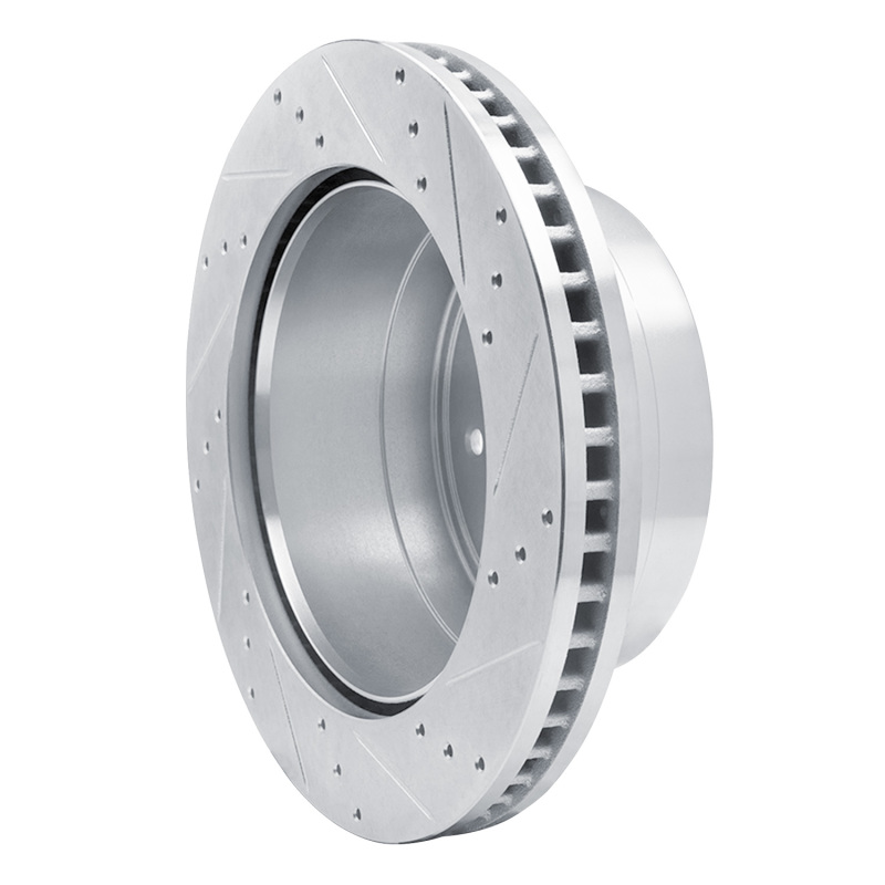 Ford F-450 Super Duty Brake Rotor (1) - Rear Left - R1 Concepts - Drilled & Slotted - Silver - `11-`22